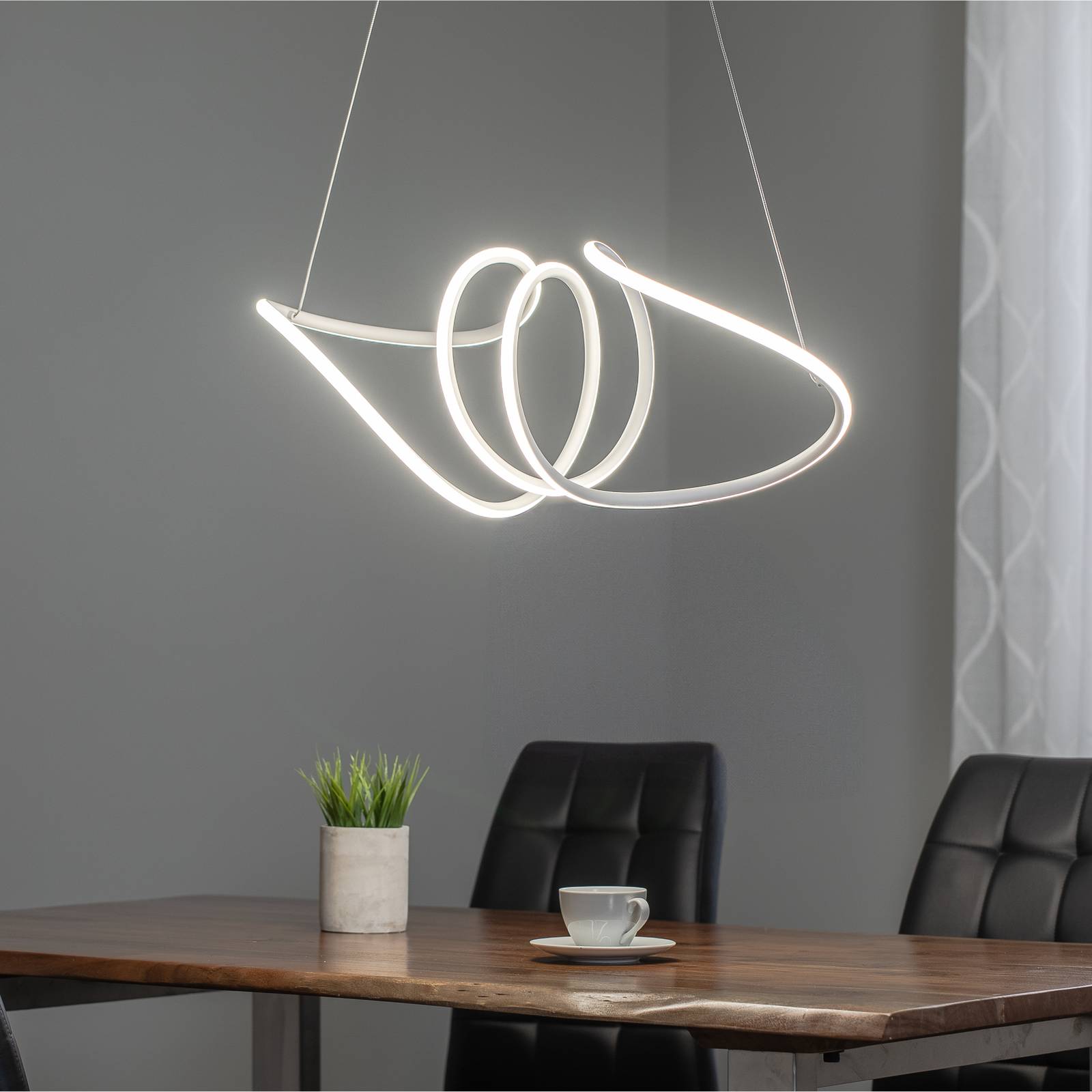 LED-Hängeleuchte Loca, Kunststoff, weiß, 56 W, Länge 70 cm günstig online kaufen