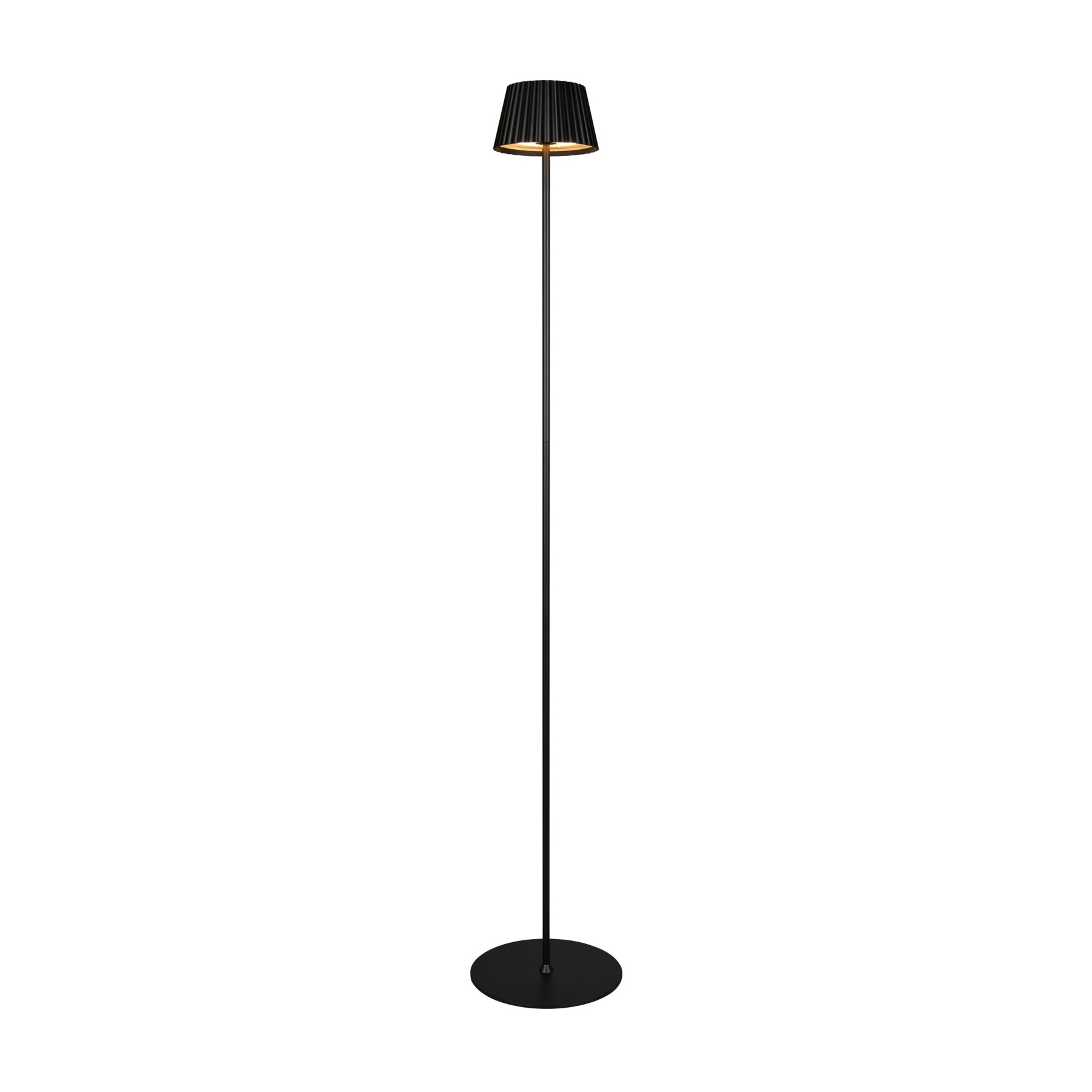 LED-Akku-Stehlampe Suarez, schwarz, Höhe 123 cm, Metall
