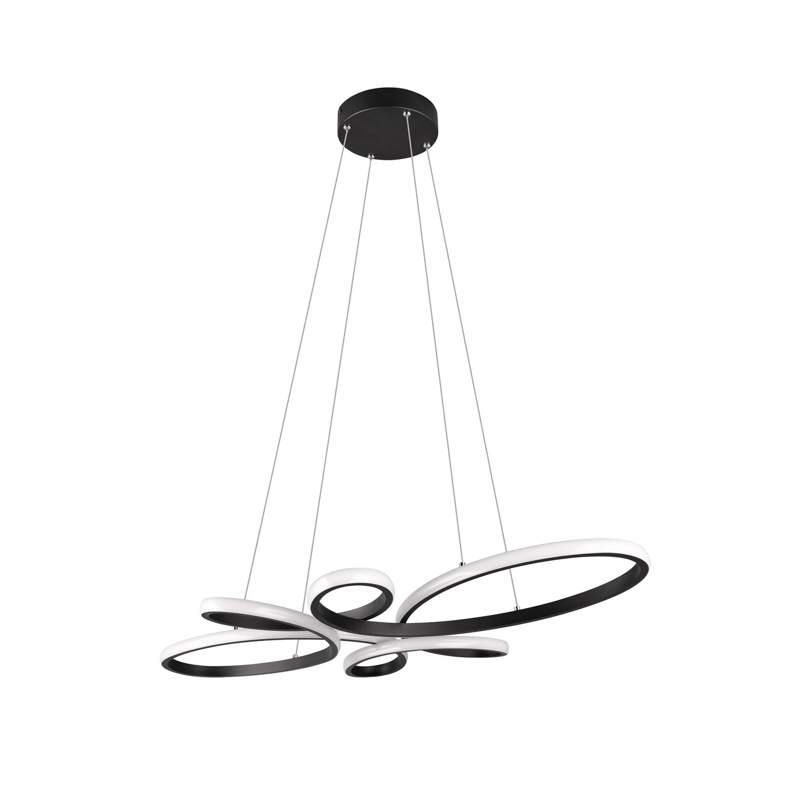 Lampă suspendată Fly LED, negru mat, 3.000 K, 83 cm x 45 cm