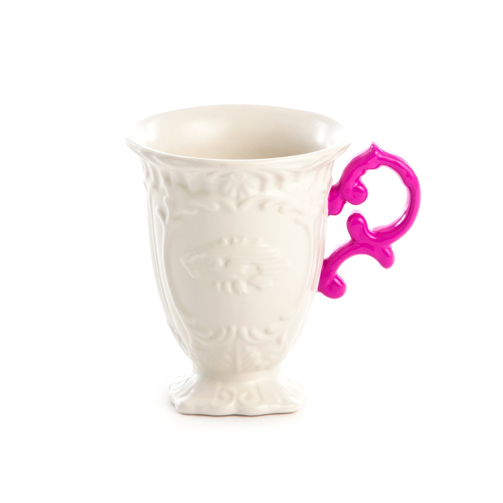 Taza SELETTI I-Wares, blanca / rosa, 300 ml, porcelana