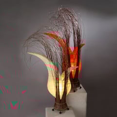 Bunga stolní lampa v květinovém tvaru, oranžová