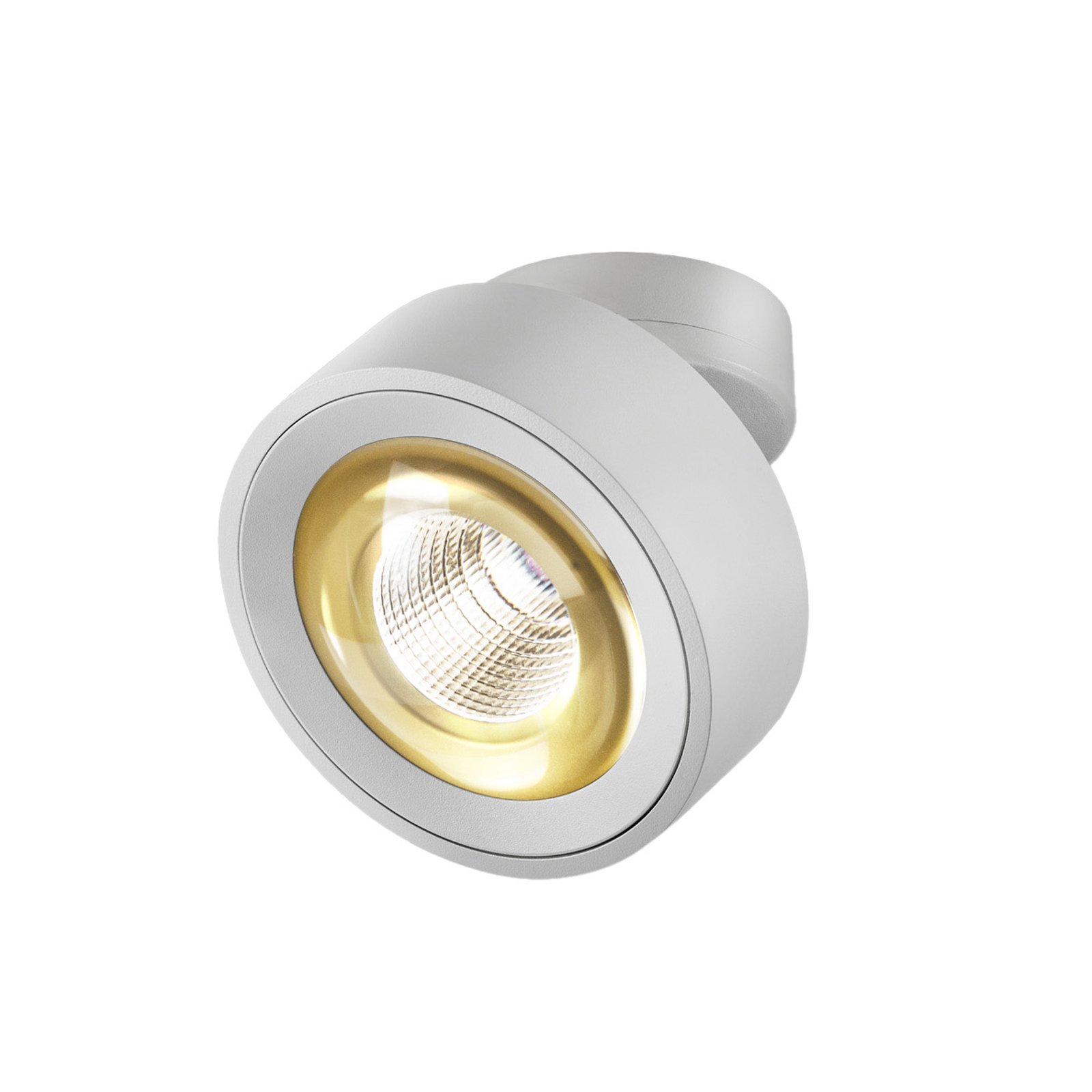 EGG LED spot Clippo Optic, white/gold, Ø 12 cm, DTW