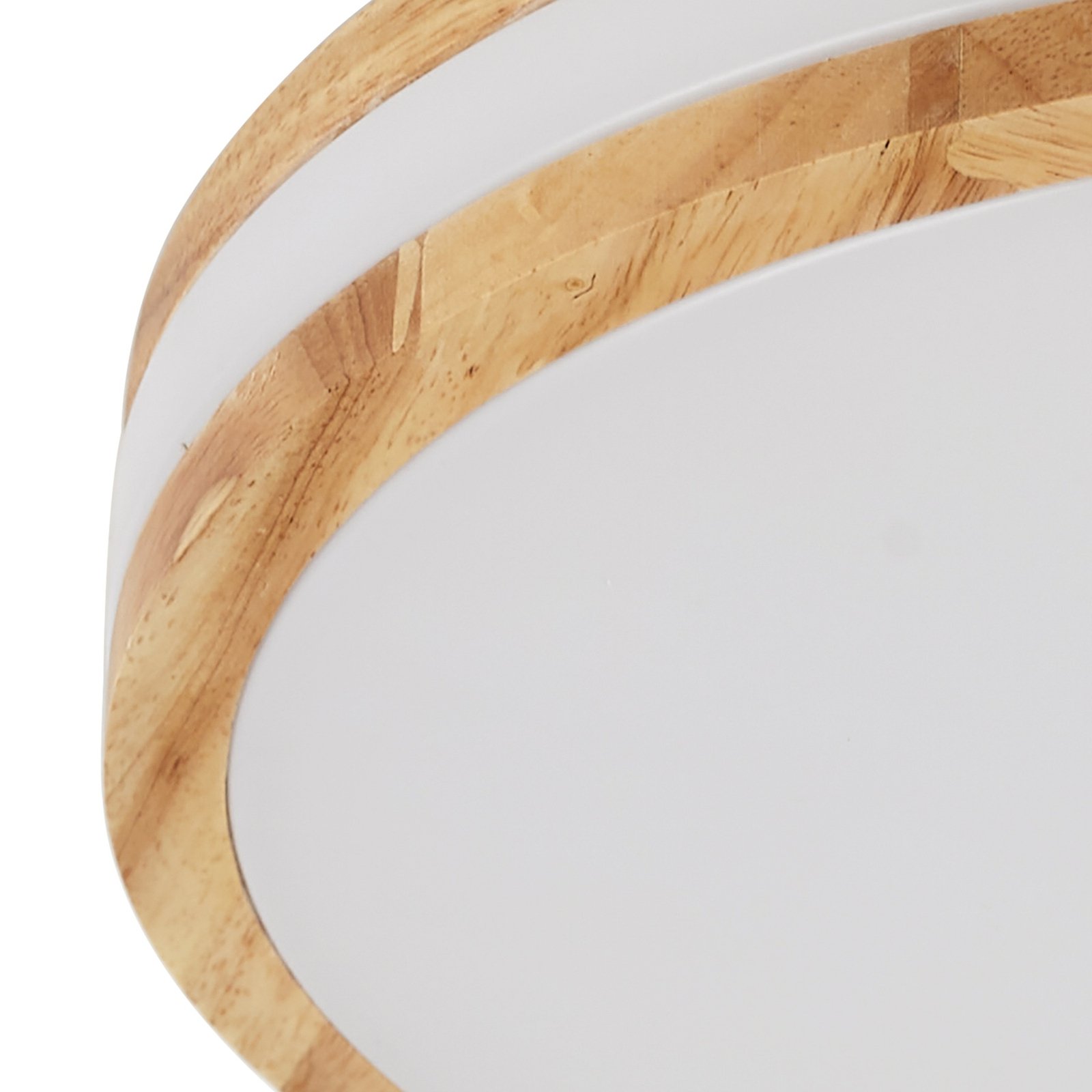 Lindby LED ceiling lamp Emiva, Ø 39.5 cm, CCT, wood