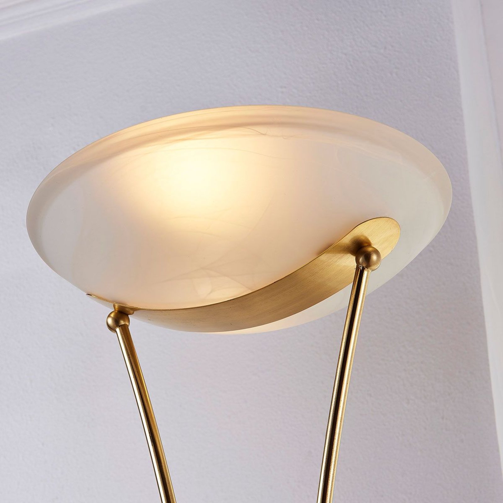Felicia Floor Lamp Brass/White - Lindby