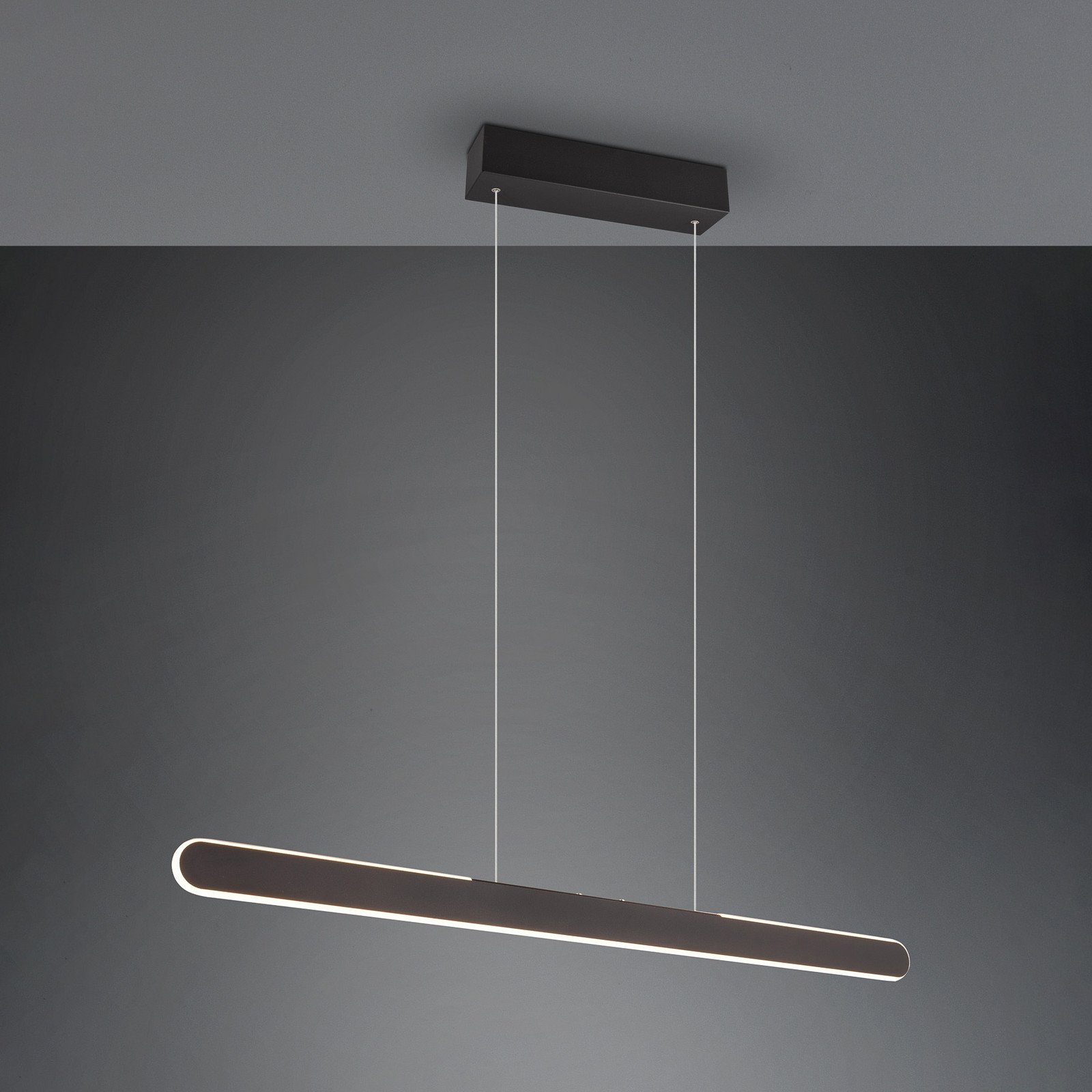 Lampă suspendată cu LED Helios negru înălțime reglabilă și dimabilă CCT