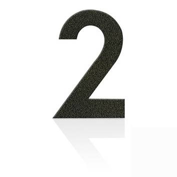Stainless steel house numbers in mocha brown, 0-9