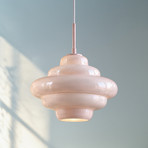 Lucande Hängeleuchte Leilani, Ø 35 cm, rosa, E27, Glas