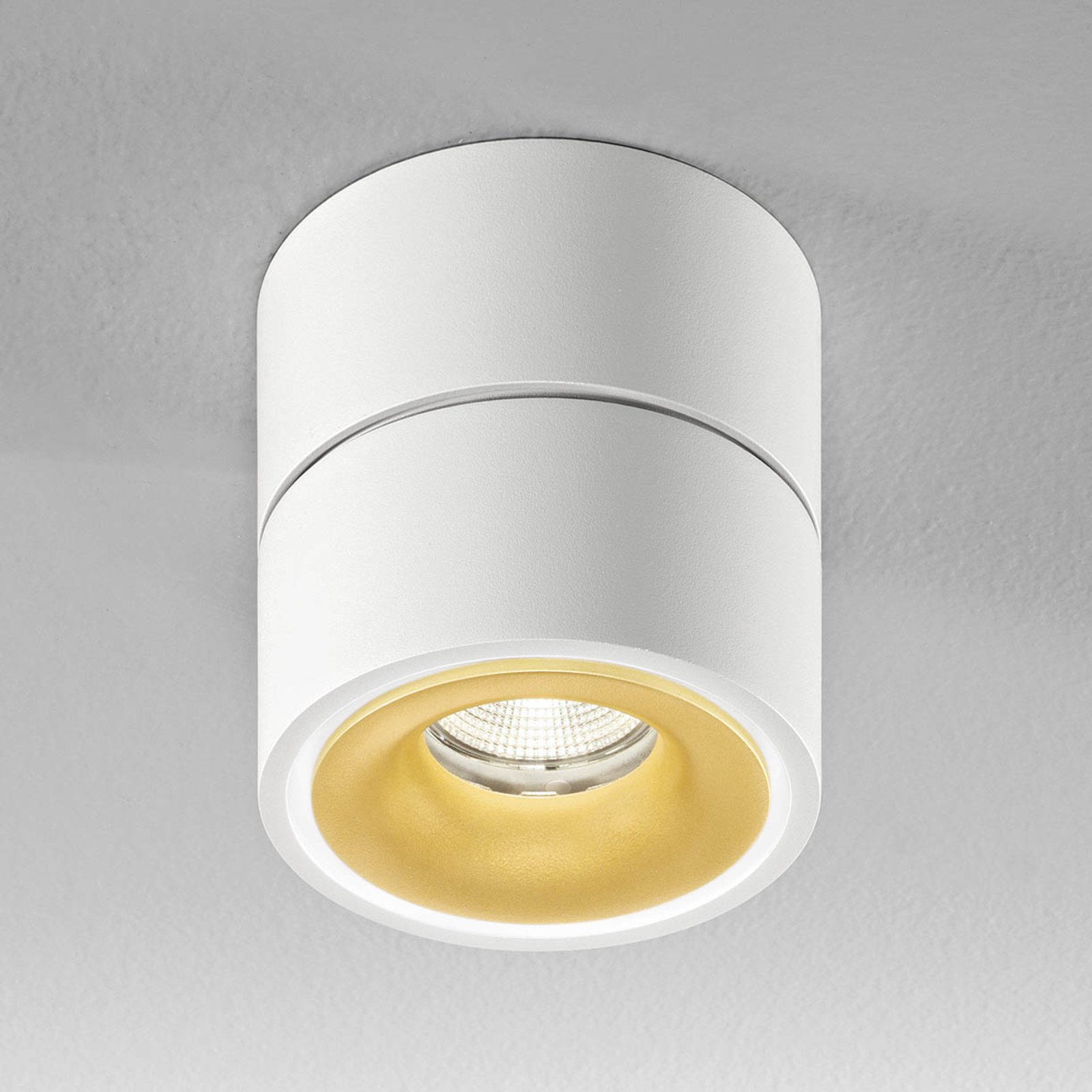 Egger Clippo S spot pour plafond LED, blanc/doré