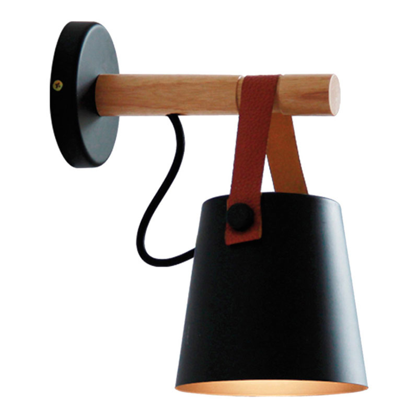 Vetra wall Light with a steel lampshade, black
