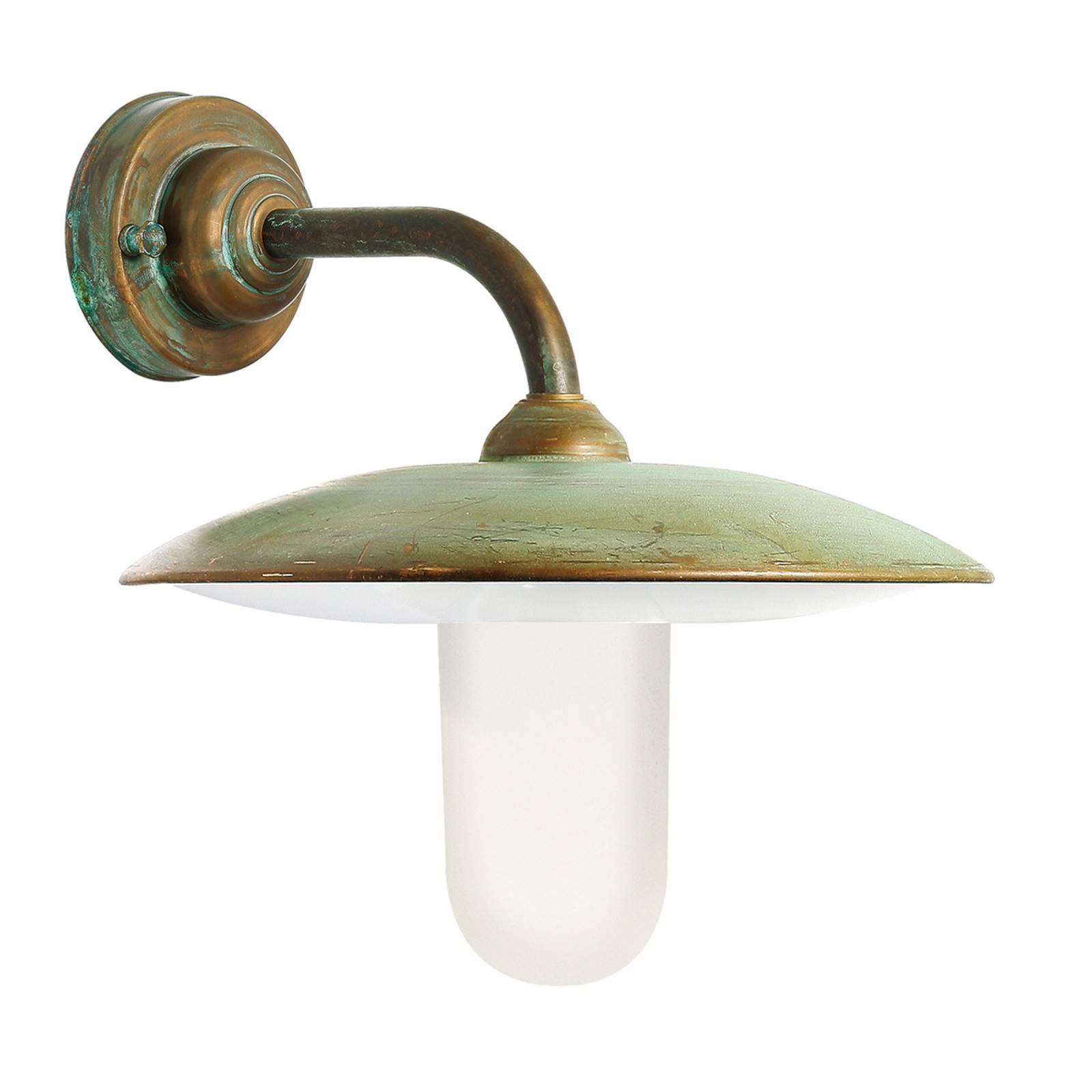 Moretti luce kültéri fali lámpa casale, sárgaréz, üveg opál