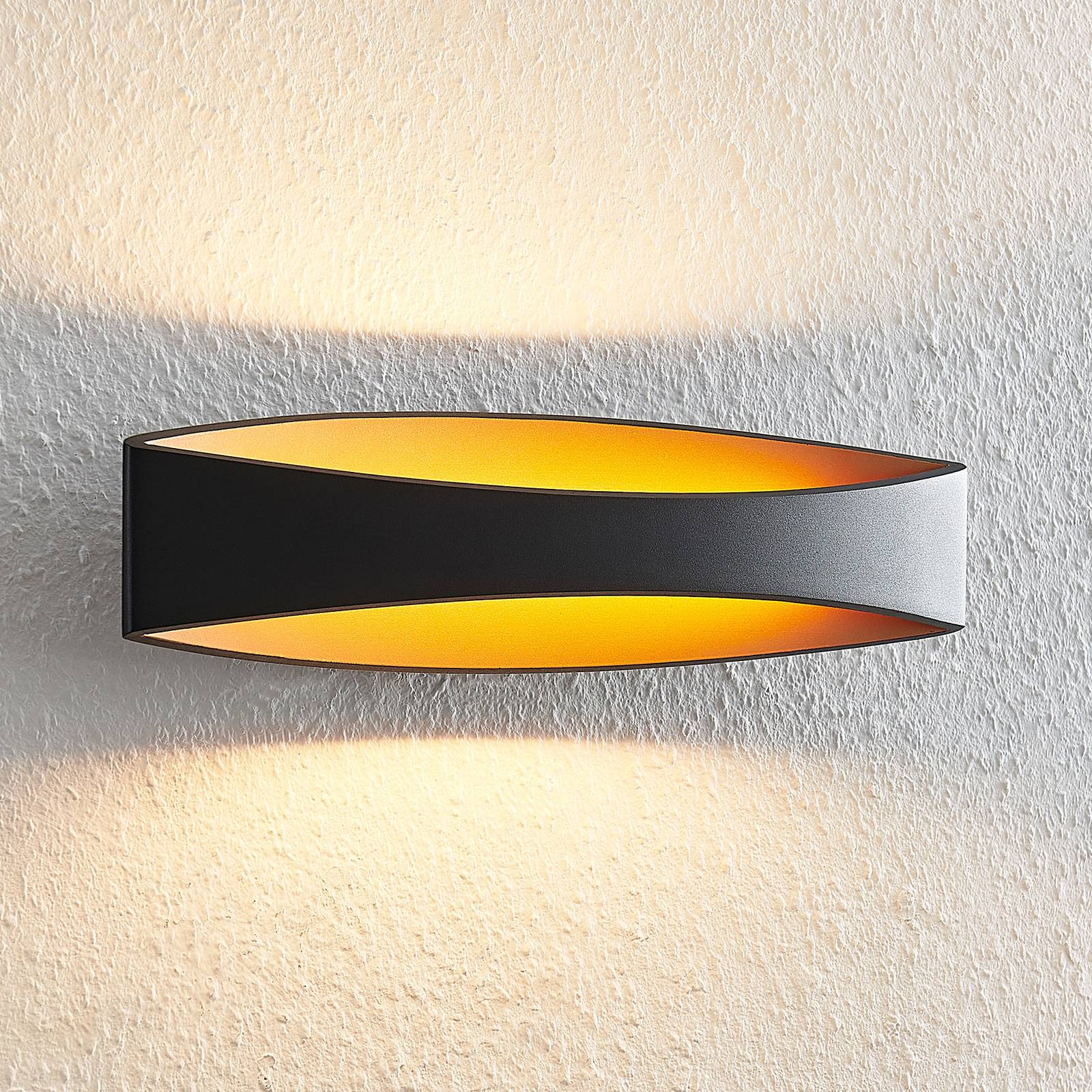 Arcchio Jelle LED-vegglampe 43,5 cm svart