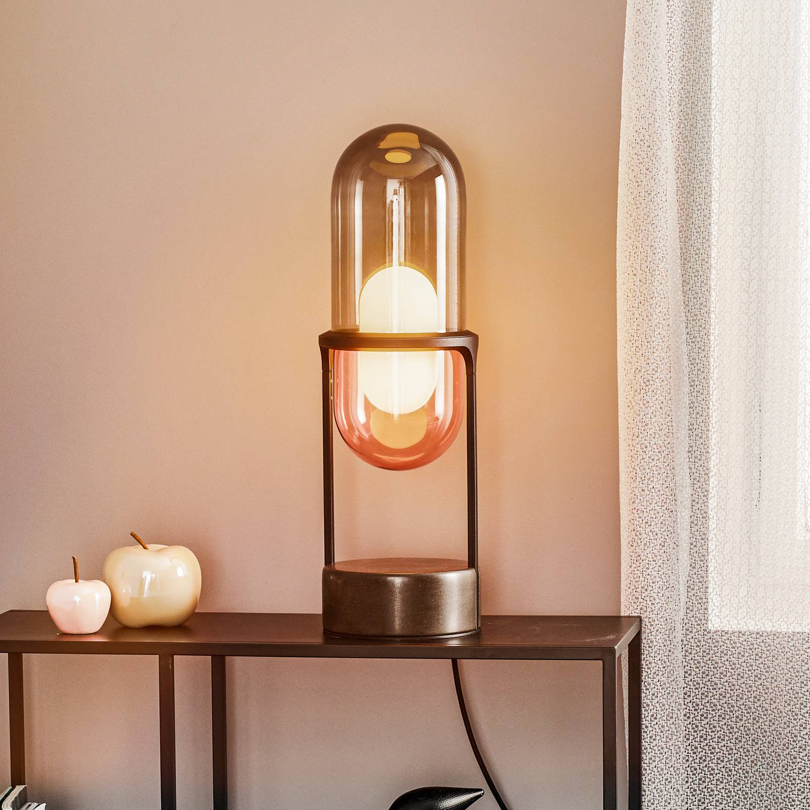 Pille LED-Tischleuchte grau/pink