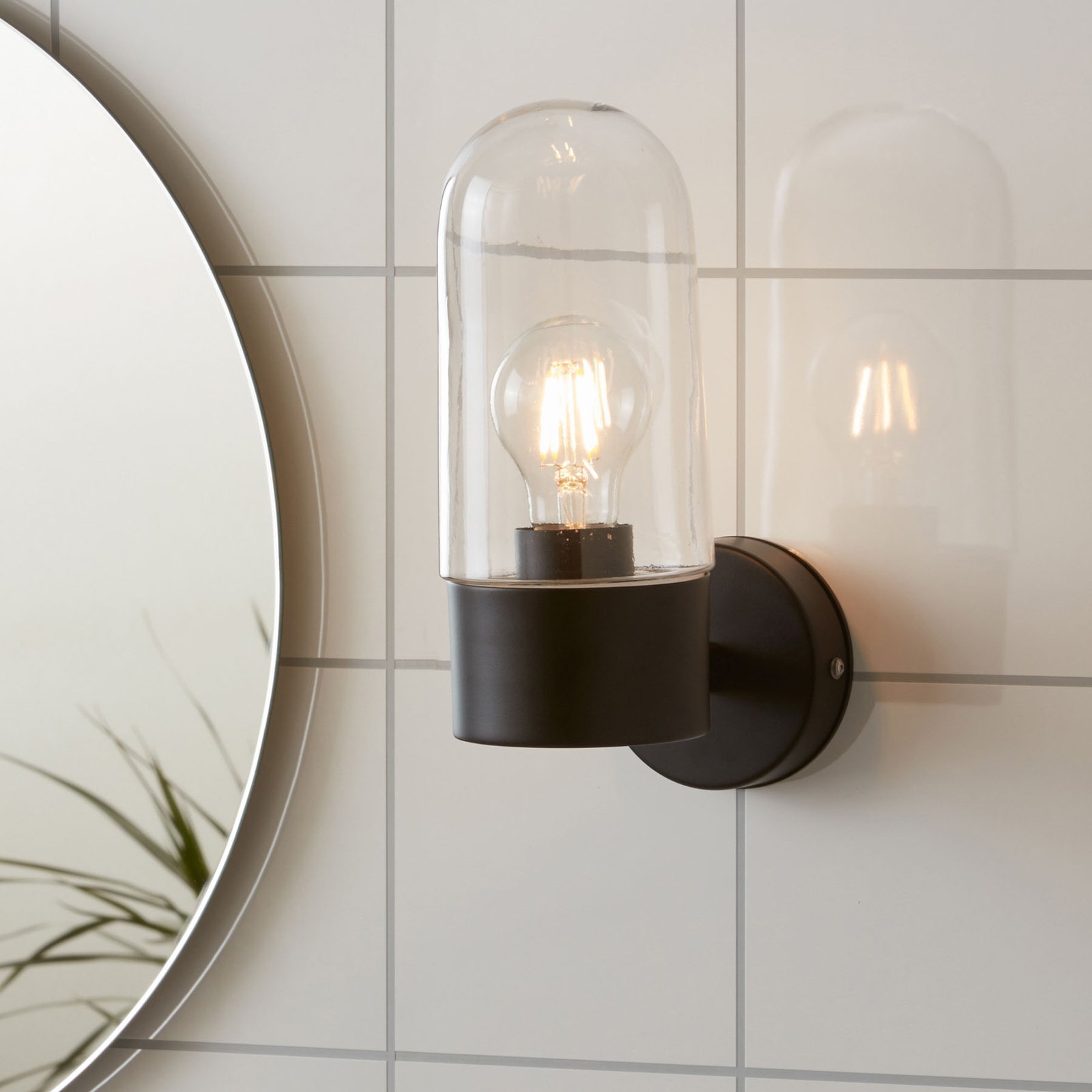 Zen Udendørs Væglampe Black/Clear Ip44 - Markslöjd