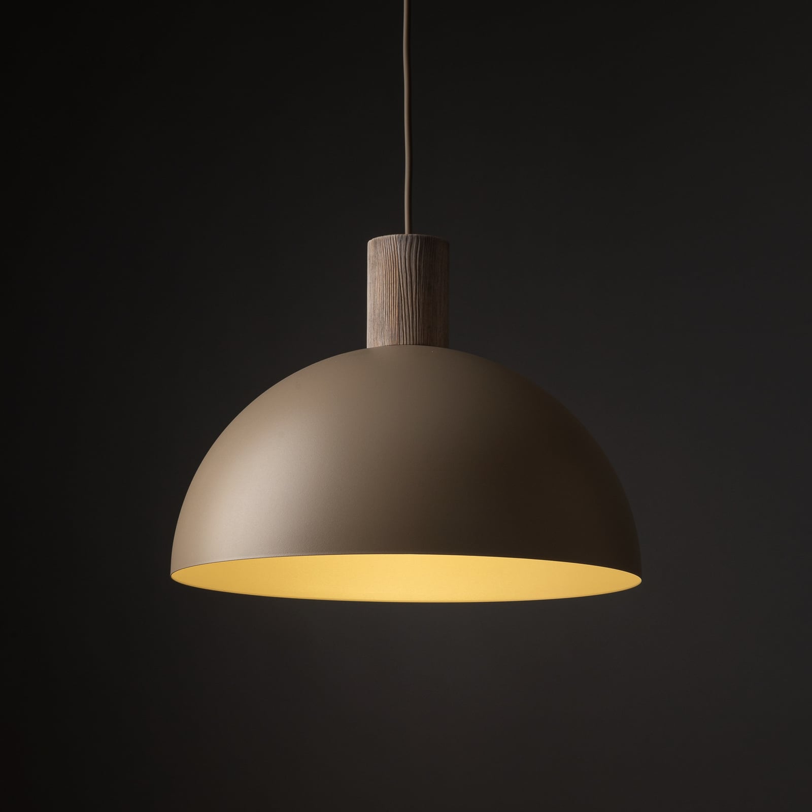 Lampada a sospensione Oslo, color sabbia, metallo, Ø 34 cm, E27