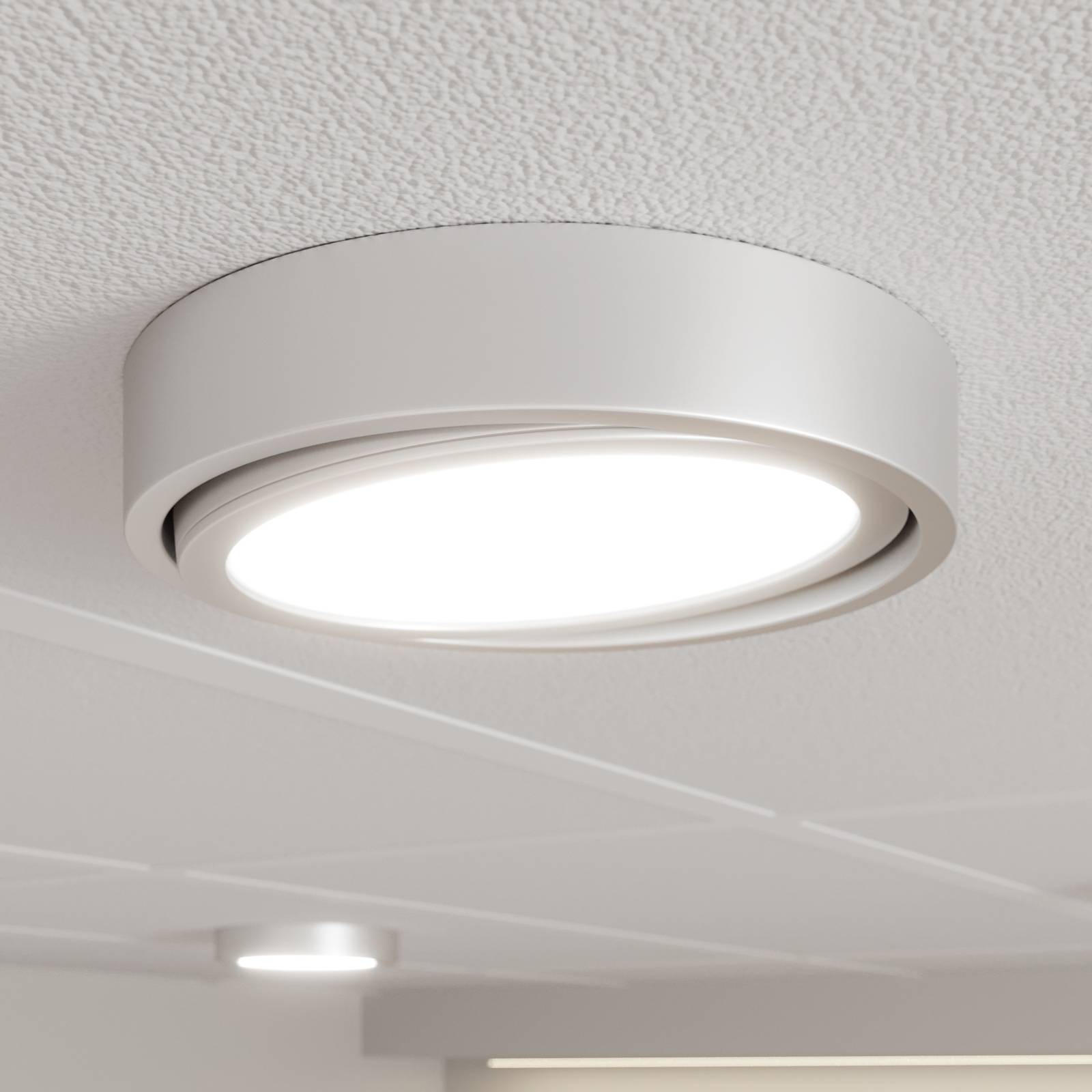 Prios Uvan lampa sufitowa LED, okrągła, chrom