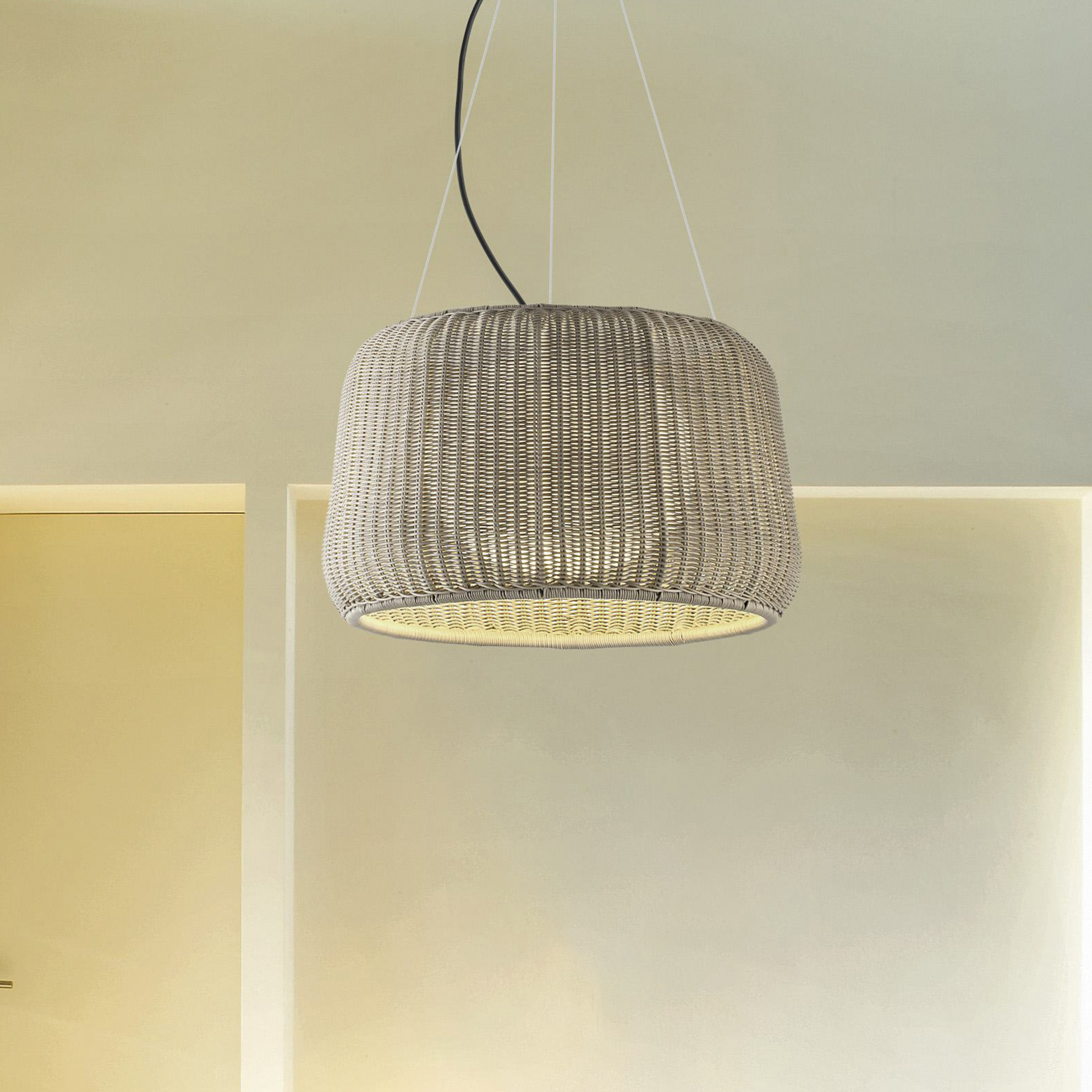Bover LED-Außen-Hängelampe Fora 90, naturweiß/beige