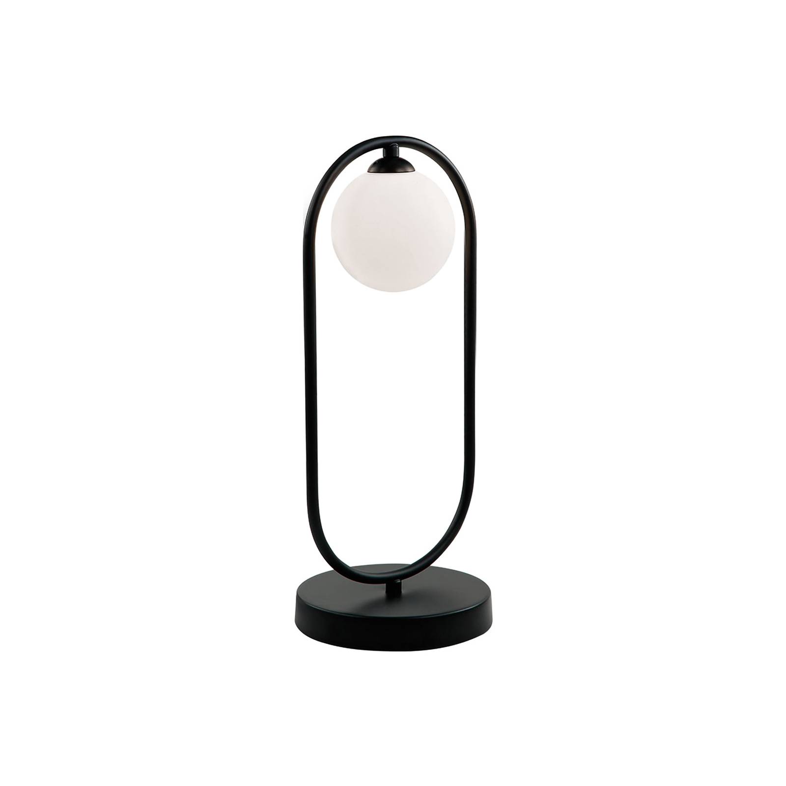 E-shop Stolová lampa Fancy so skleneným tienidlom, čierna
