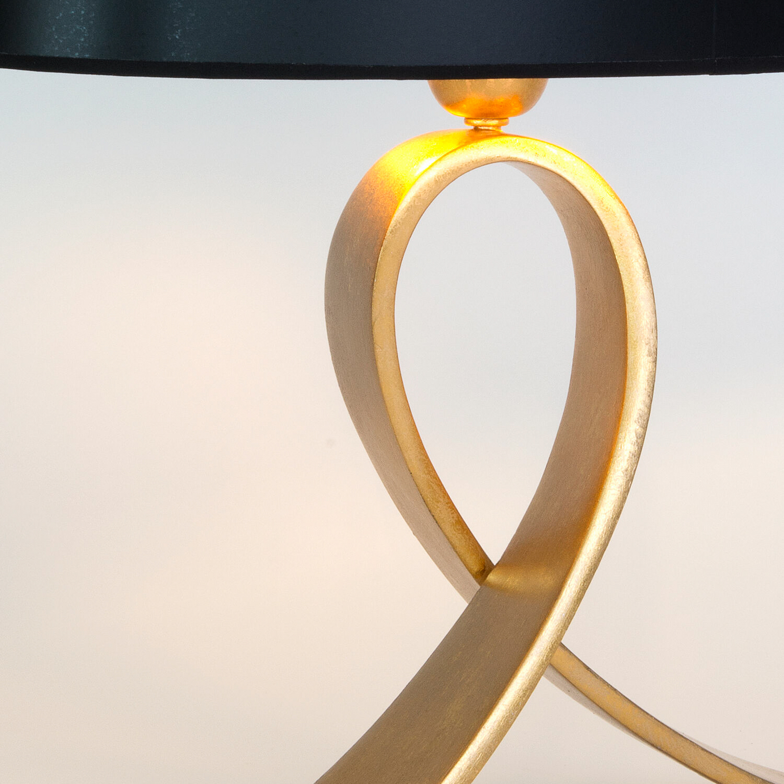 Bordlampe CICLO OVAL, svart/gull, 52 cm metall/plast