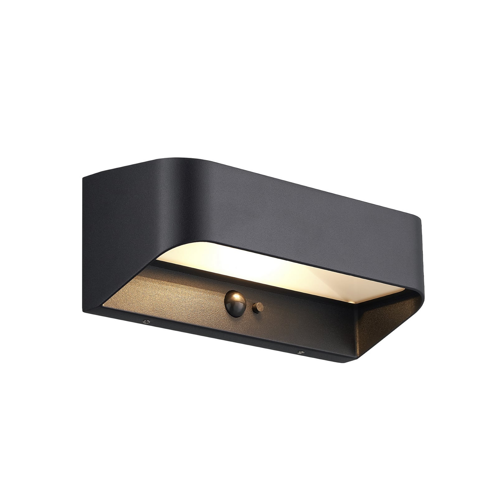 LED solární venkovní nástěnné svítidlo Marcellio, černá, se senzorem, IP54