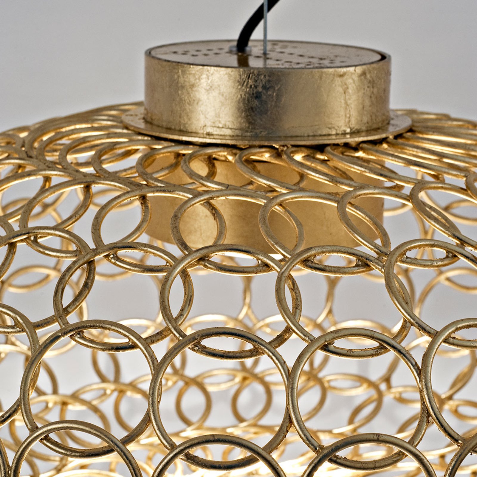 "Terzani G.R.A." - ovalus dizainerių pakabinamas šviestuvas, aukso spalvos