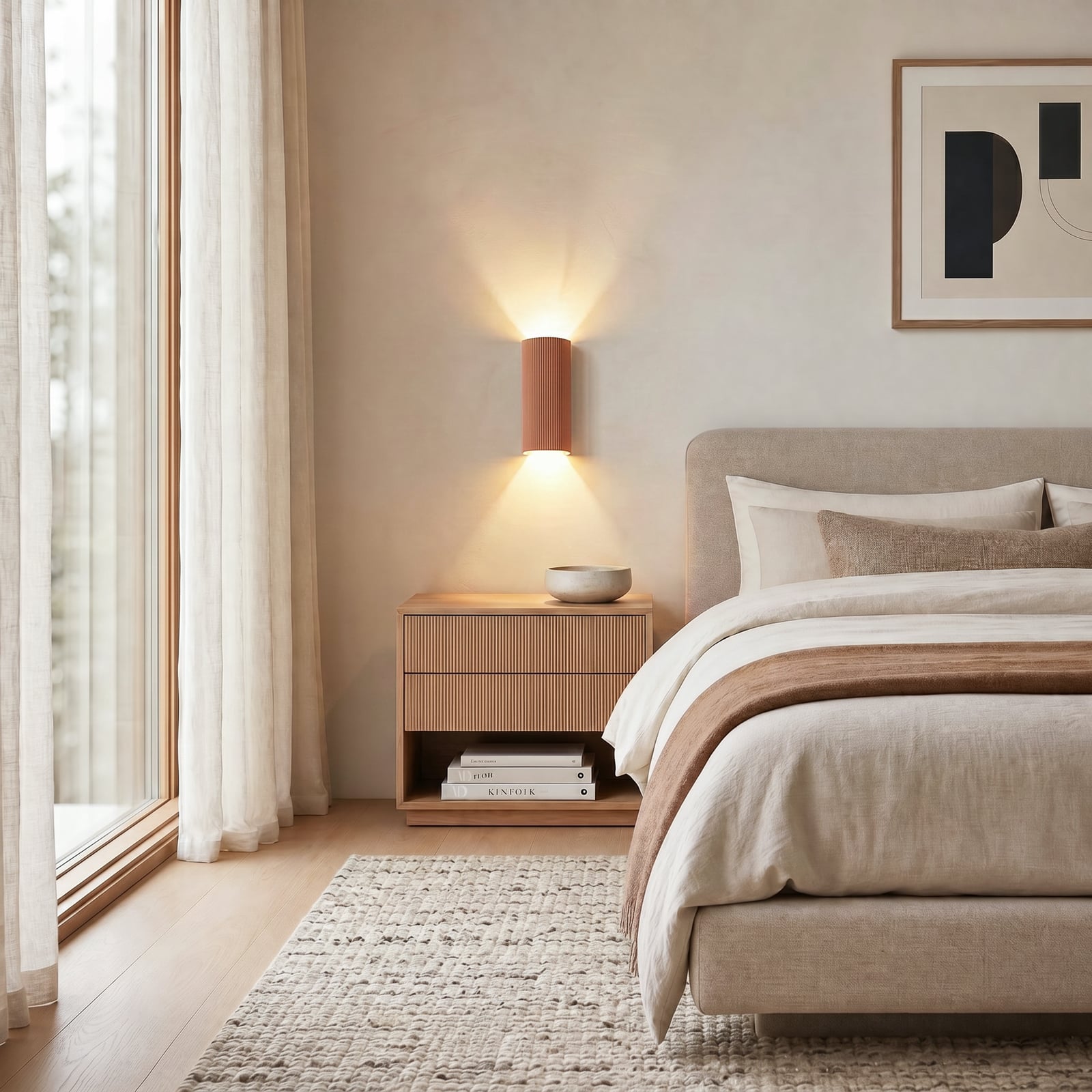 Colja wall light, plaster, height 30.5 cm, terracotta, round - Lindby Colja wall light, plaster, height 30.5 cm, terracotta, round - Lindby