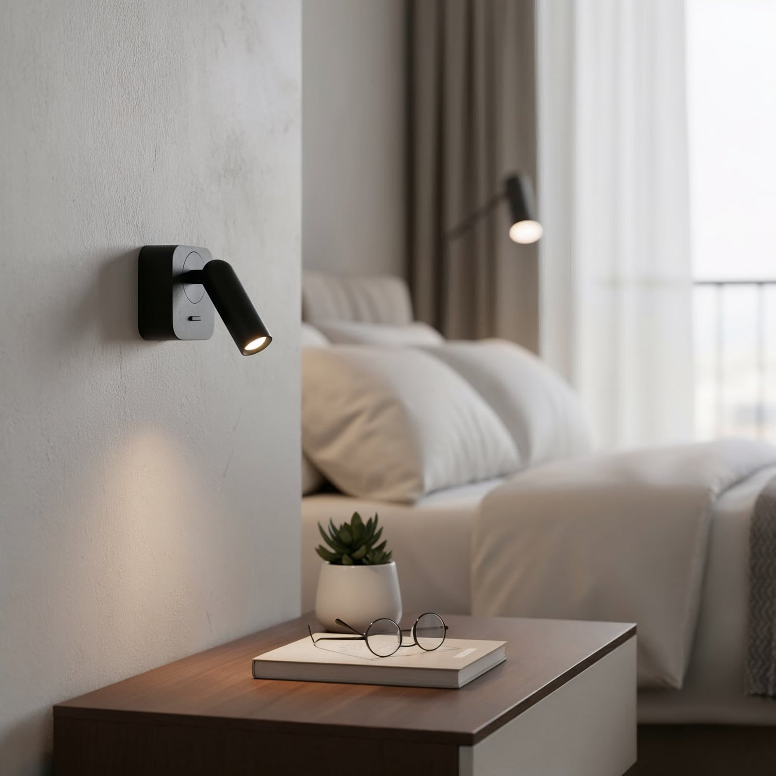 Spot mural LED Ideal Lux Bean, noir, largeur 7 cm, métal Spot mural LED Ideal Lux Bean, noir, largeur 7 cm, métal