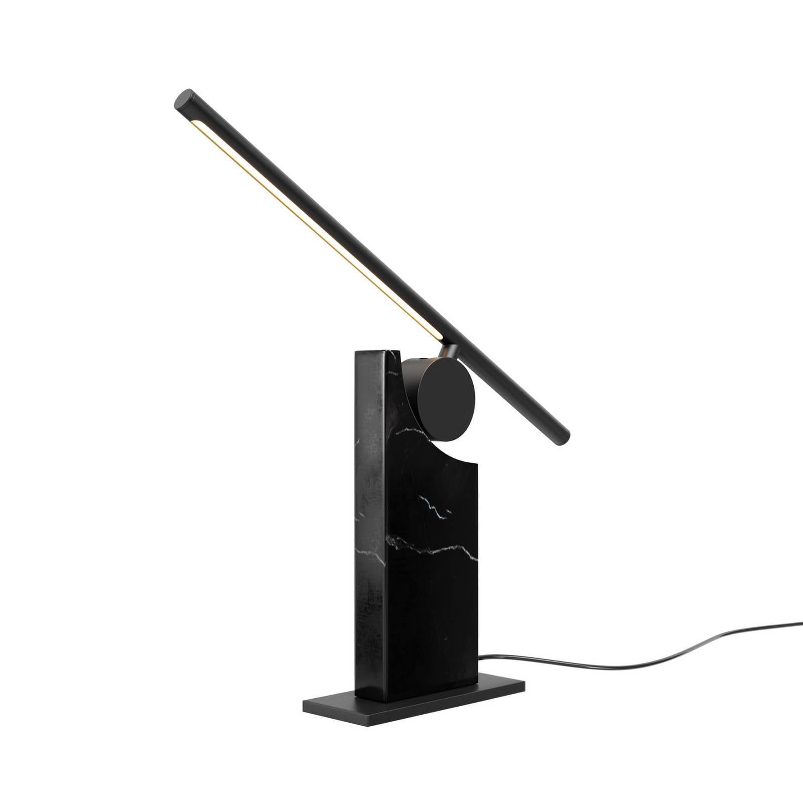 LED-Tischleuchte MONUMENTO, schwarz, 42 cm, Marmor/Metall