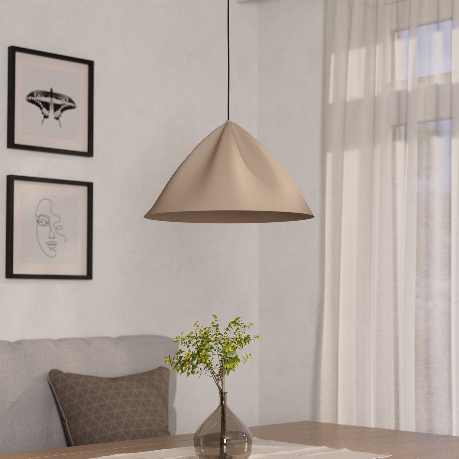 "Podere" pakabinamas šviestuvas, smėlio spalvos "Podere" pakabinamas šviestuvas, smėlio spalvos