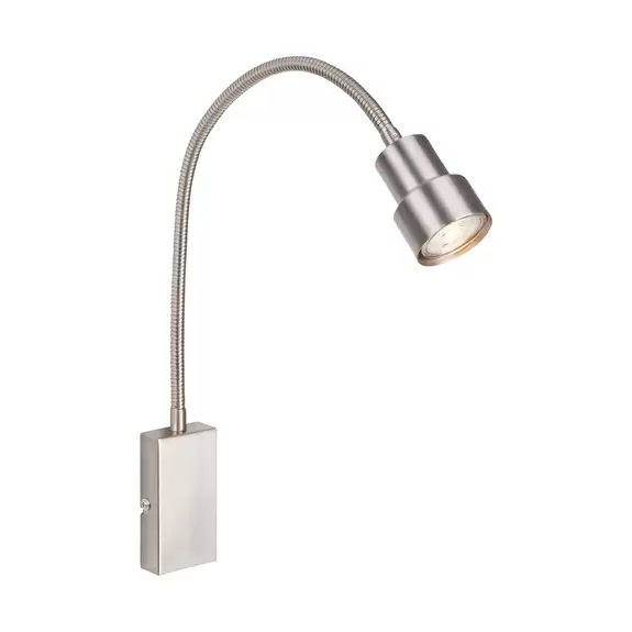 Lampenwelt LED-Wandleuchte Tusi mit Flexarm, nickel