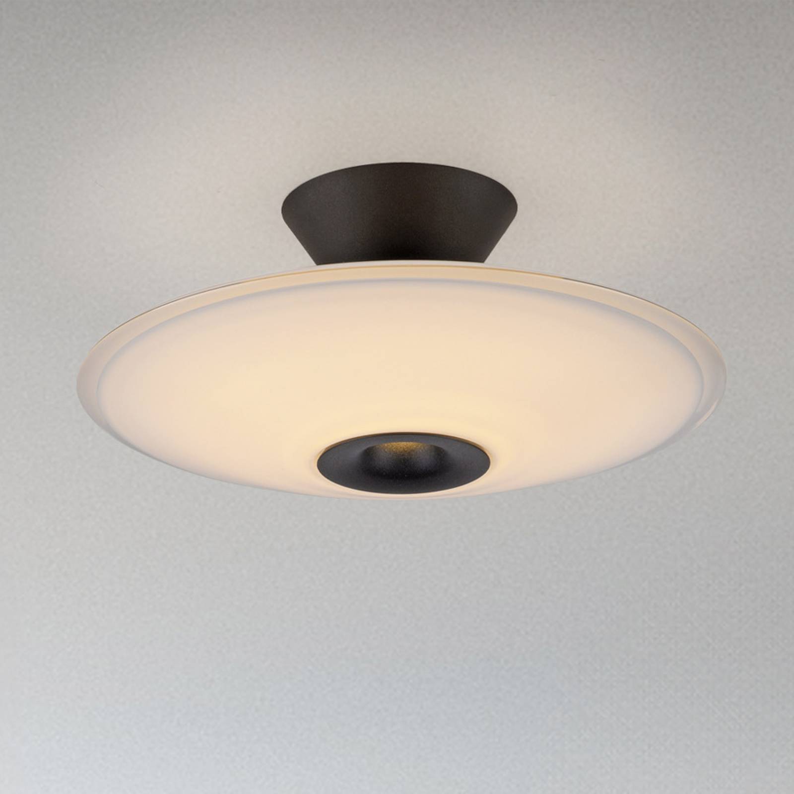 Paul Neuhaus LED-Deckenlampe Elipsa, weiß/schwarz, Ø 35 cm günstig online kaufen