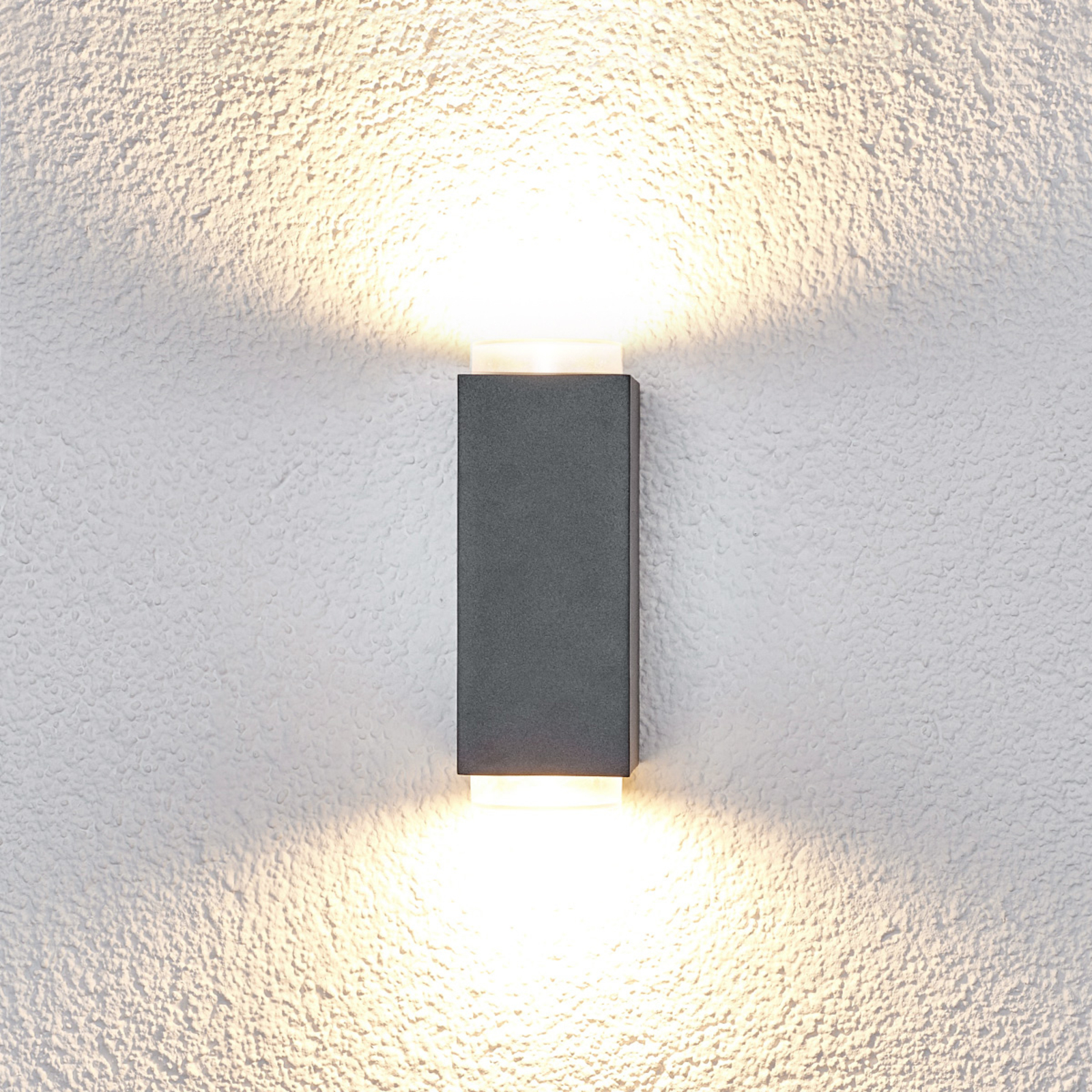 2-light dark grey outdoor wall lamp Jovan