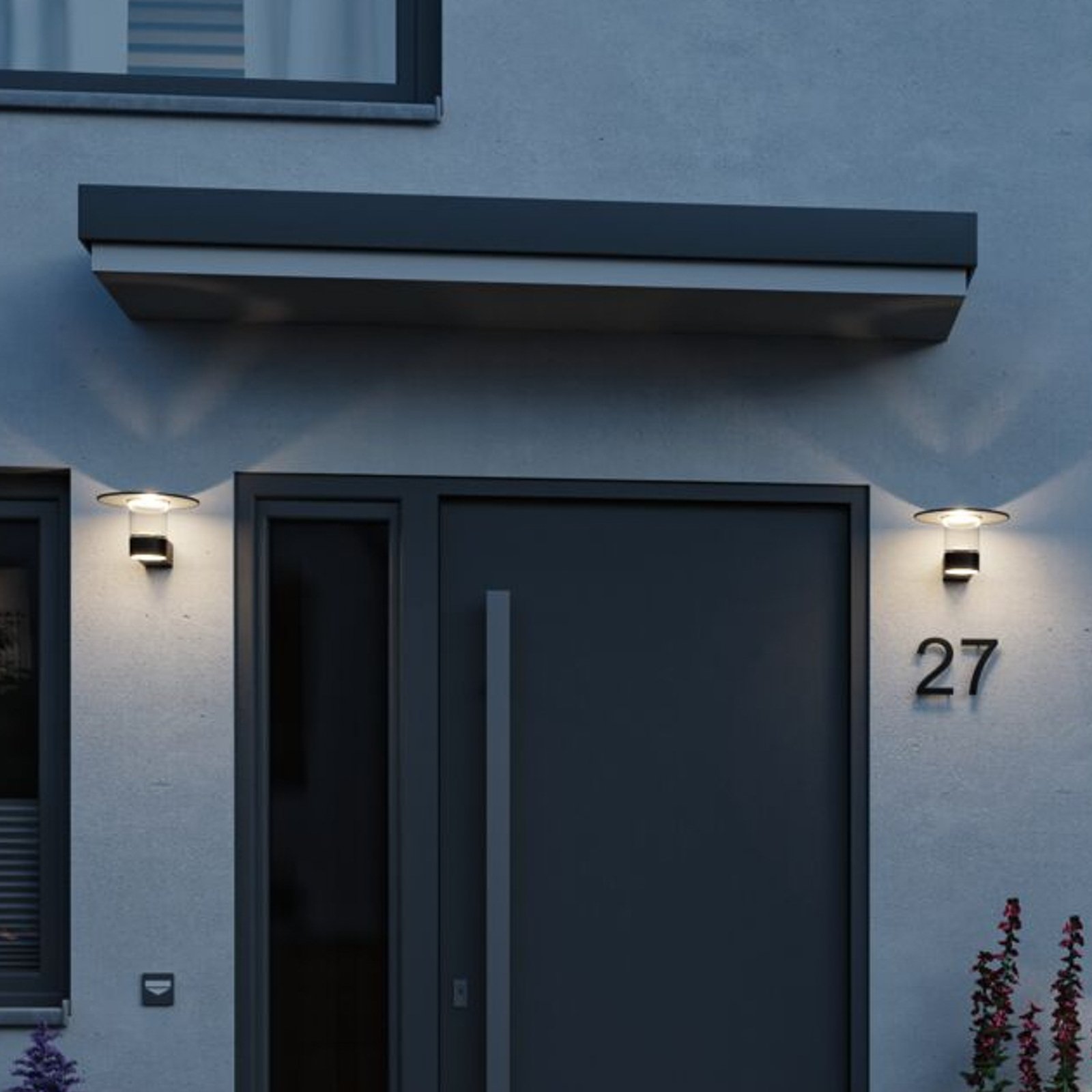 Paulmann LED outdoor wall light Sienna, aluminium, sensor