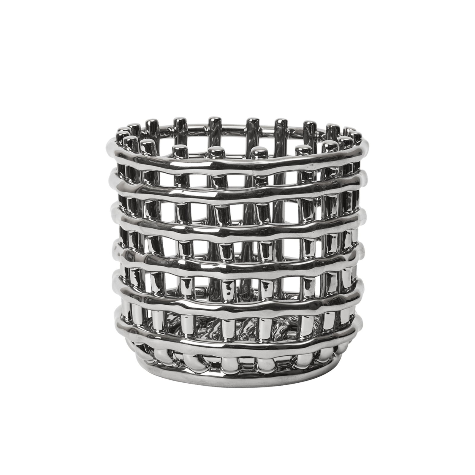 CERAMIC Korb silberfarben Keramik galvanisiert - ferm LIVING CERAMIC Korb silberfarben Keramik galvanisiert - ferm LIVING