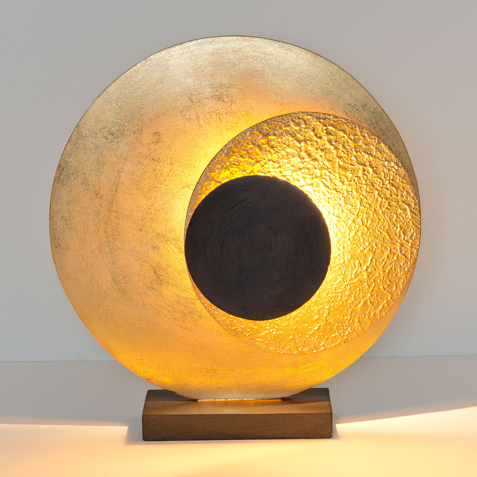 LED-Tischleuchte La Bocca, Höhe 43 cm, gold-braun