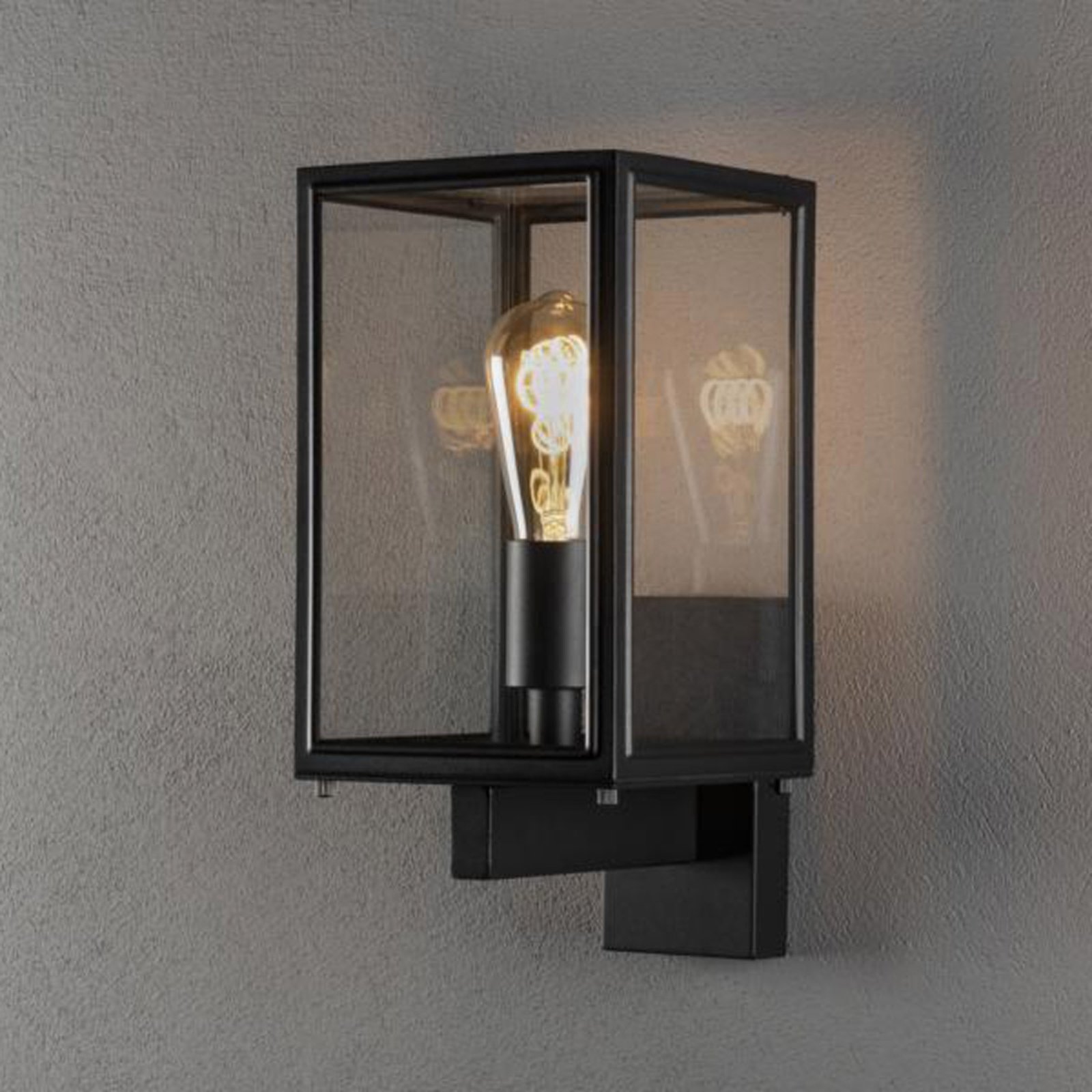 Carpi udendørs væglampe, sort, bredde 16,5 cm