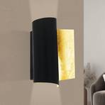 Falicetto wall light, black/gold-coloured