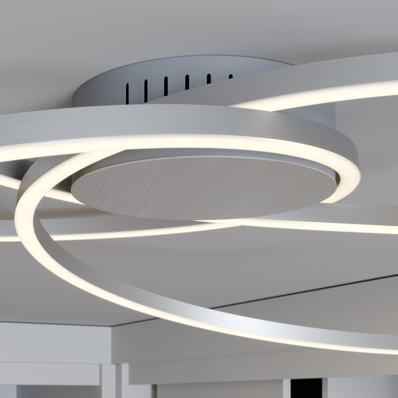 Lindby Katris LED-Deckenleuchte, 73 cm, alu