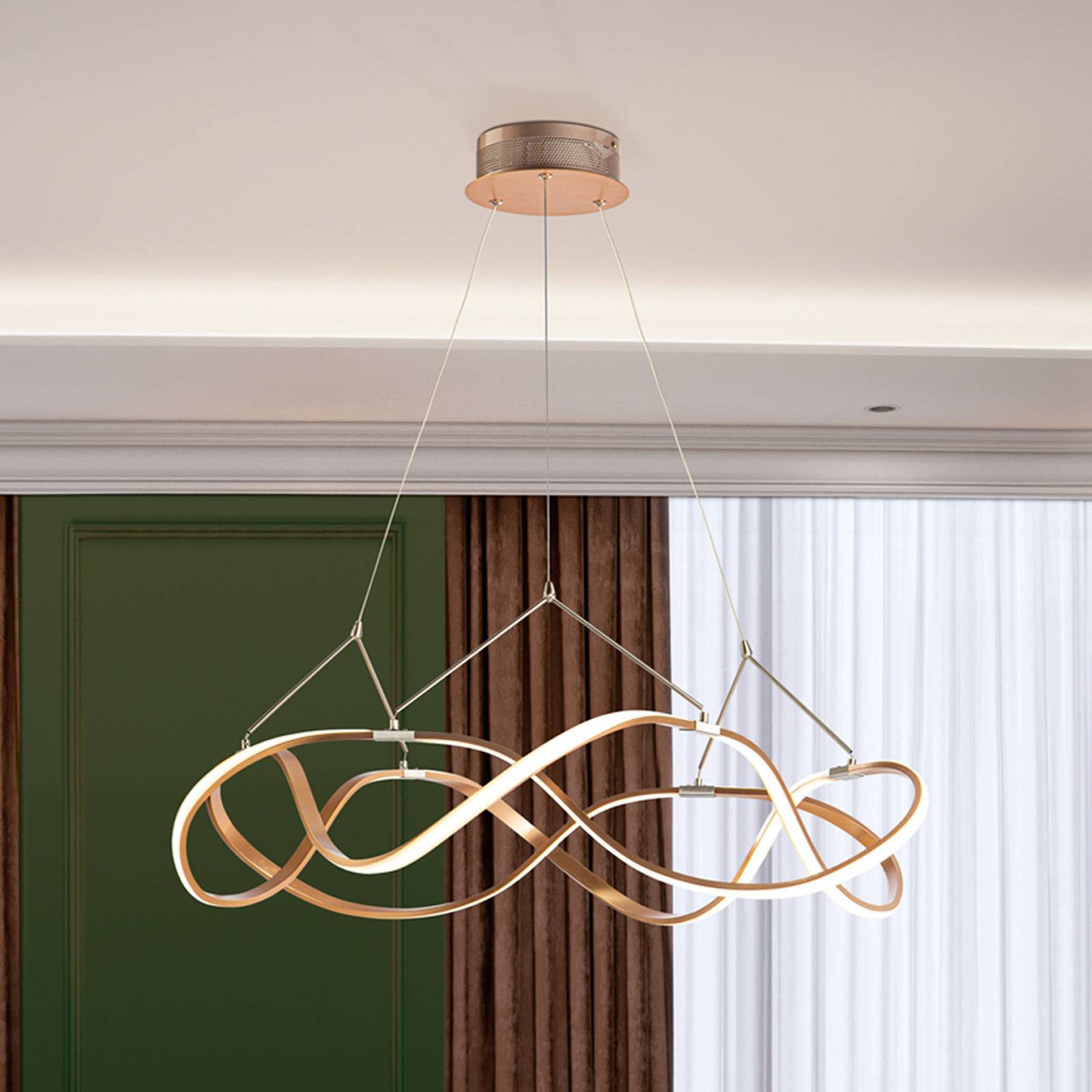 LED-Hängeleuchte Molly, roségold, dimmbar, Ø 80 cm günstig online kaufen