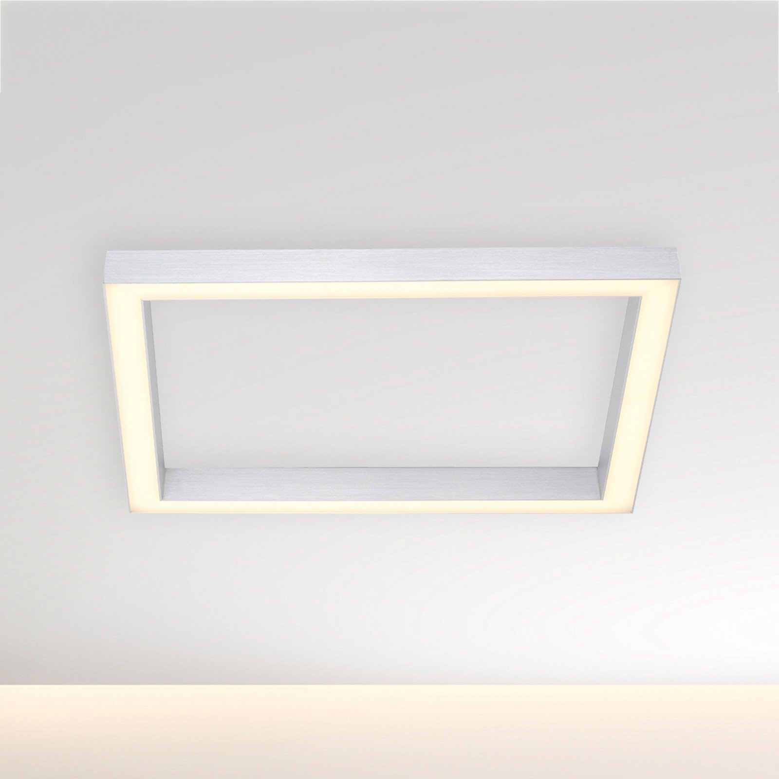 Plafonieră LED PURE Lines 55 x 55 cm argintiu CCT telecomandă - Camera de zi / sufragerie - modern - argintiu alb - Metal