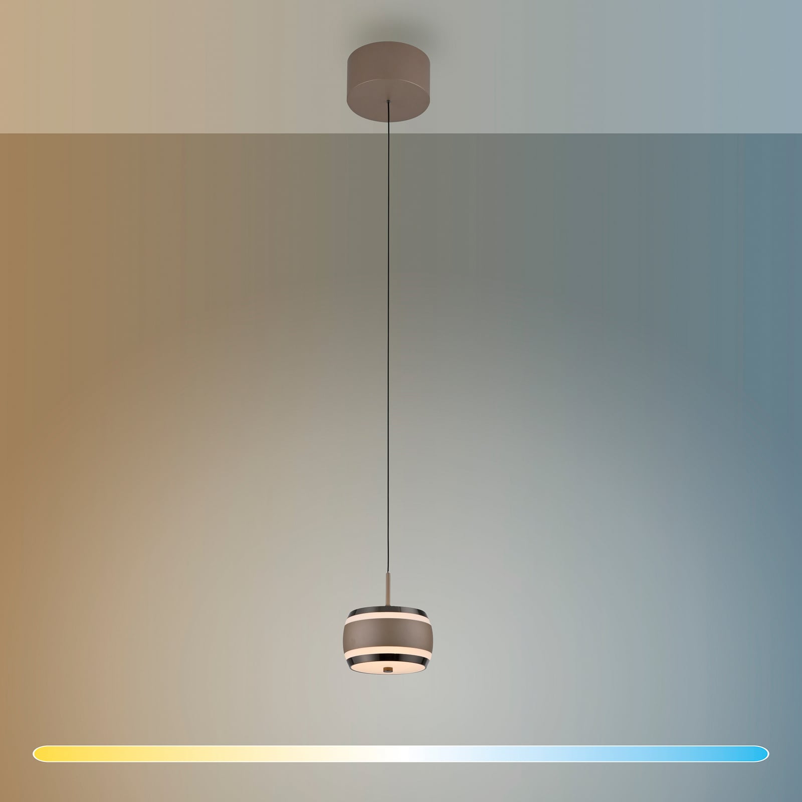 LED-Hängelampe Falling Rings, bronze Ø 13 cm, CCT - PURE LED-Hängelampe Falling Rings, bronze Ø 13 cm, CCT - PURE