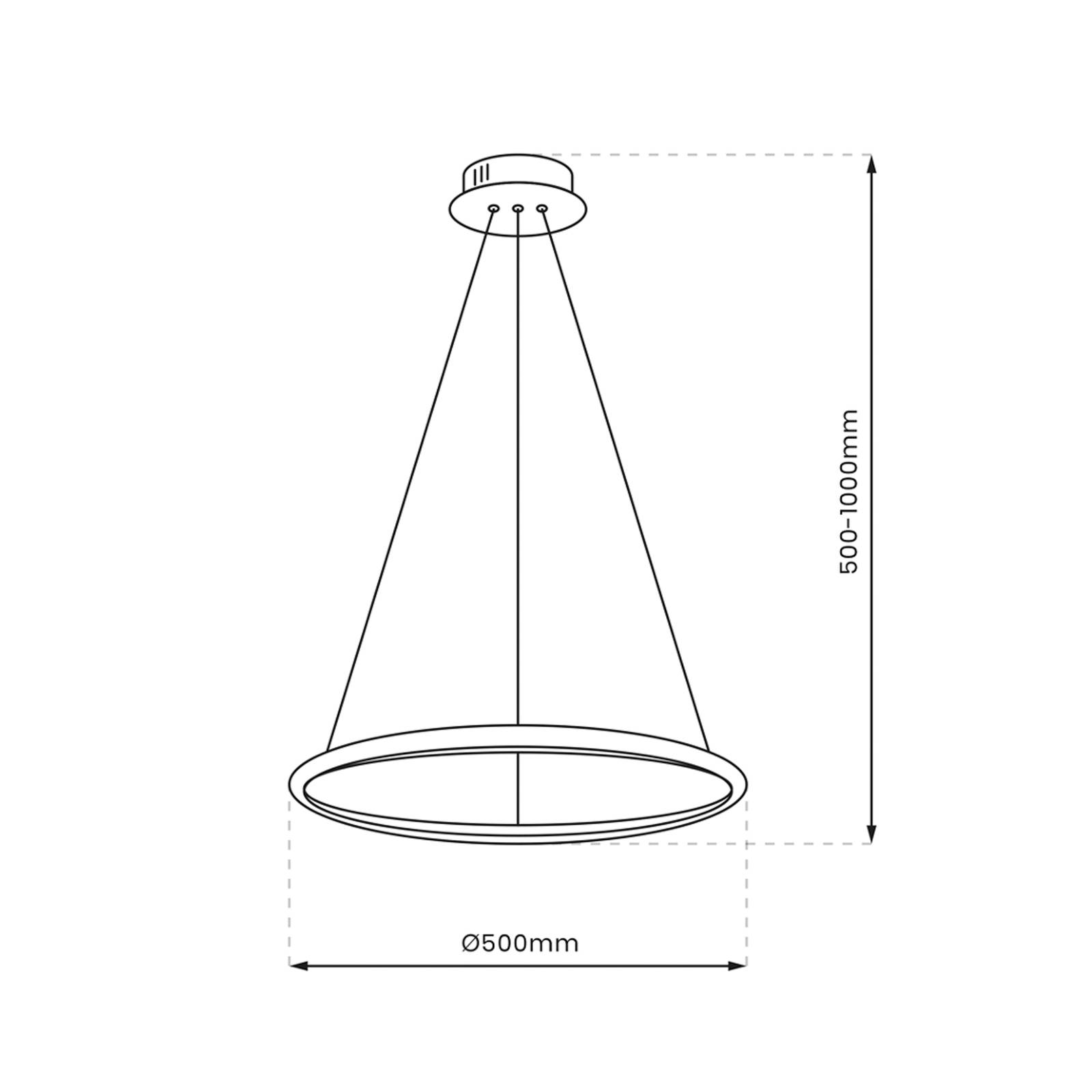 Lampa wisząca LED Rotonda, tworzywo sztuczne, złota, 1-punktowa, 27 W