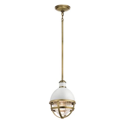 Hängeleuchte Tollis, messing/weiß, 1-flg, Ø 20,4cm