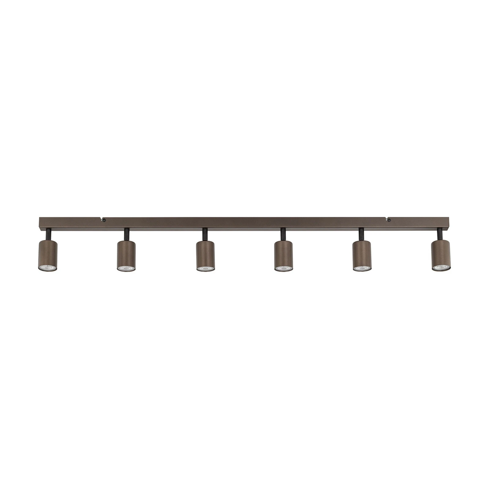 Faretto da soffitto Top, regolabile, marrone, lineare a 6 luci