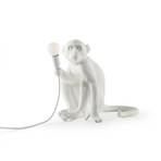 Lampa tarasowa LED Monkey Lamp, biała, siedząca