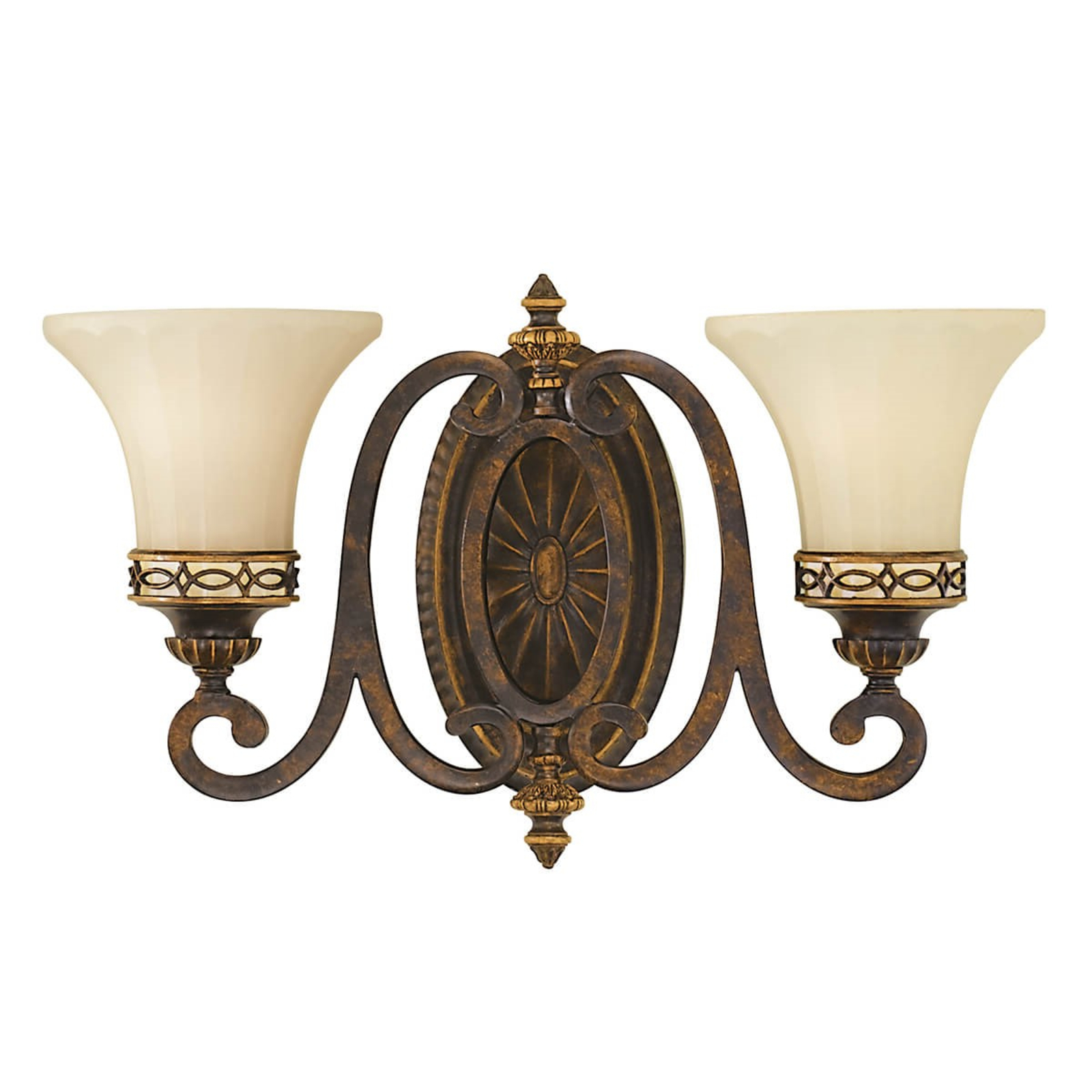 Drawing Room væglampe, brun/creme, 41 cm, 2 lyskilder – FEISS