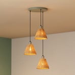 Lampada a sospensione OSRAM Decor Raffia, a 3 luci rotonde, rafia, naturale