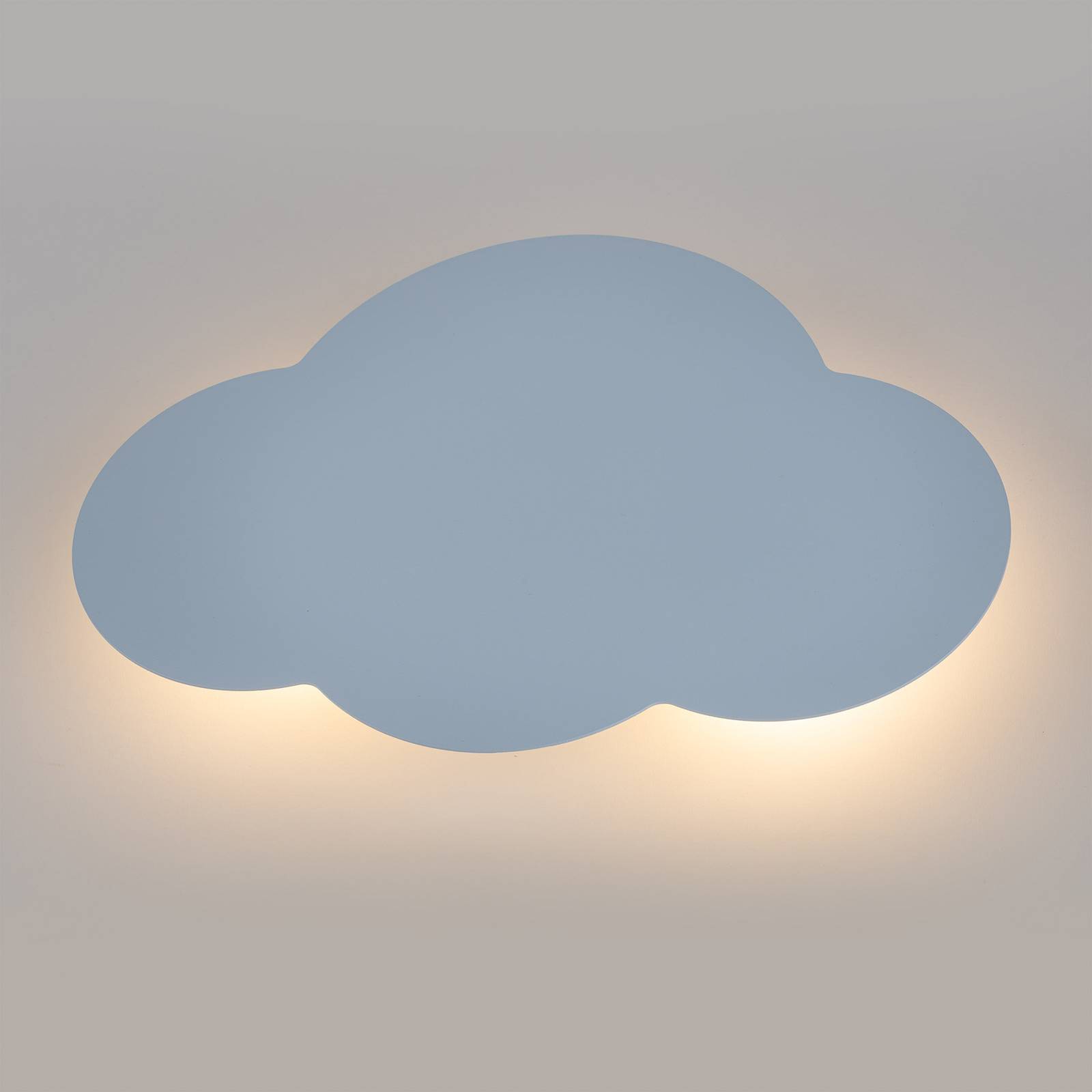 Lampa ścienna Cloud, niebieska, stal, światło pośrednie, 38 x 27 cm