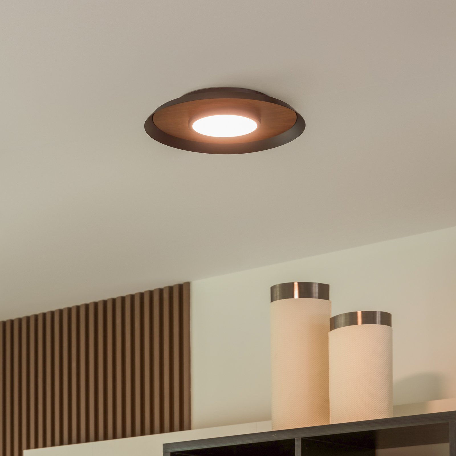 Lucande Merilla ceiling light, veneer wood