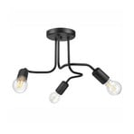 Ceiling light Joiy, distributed, 3-bulb, black