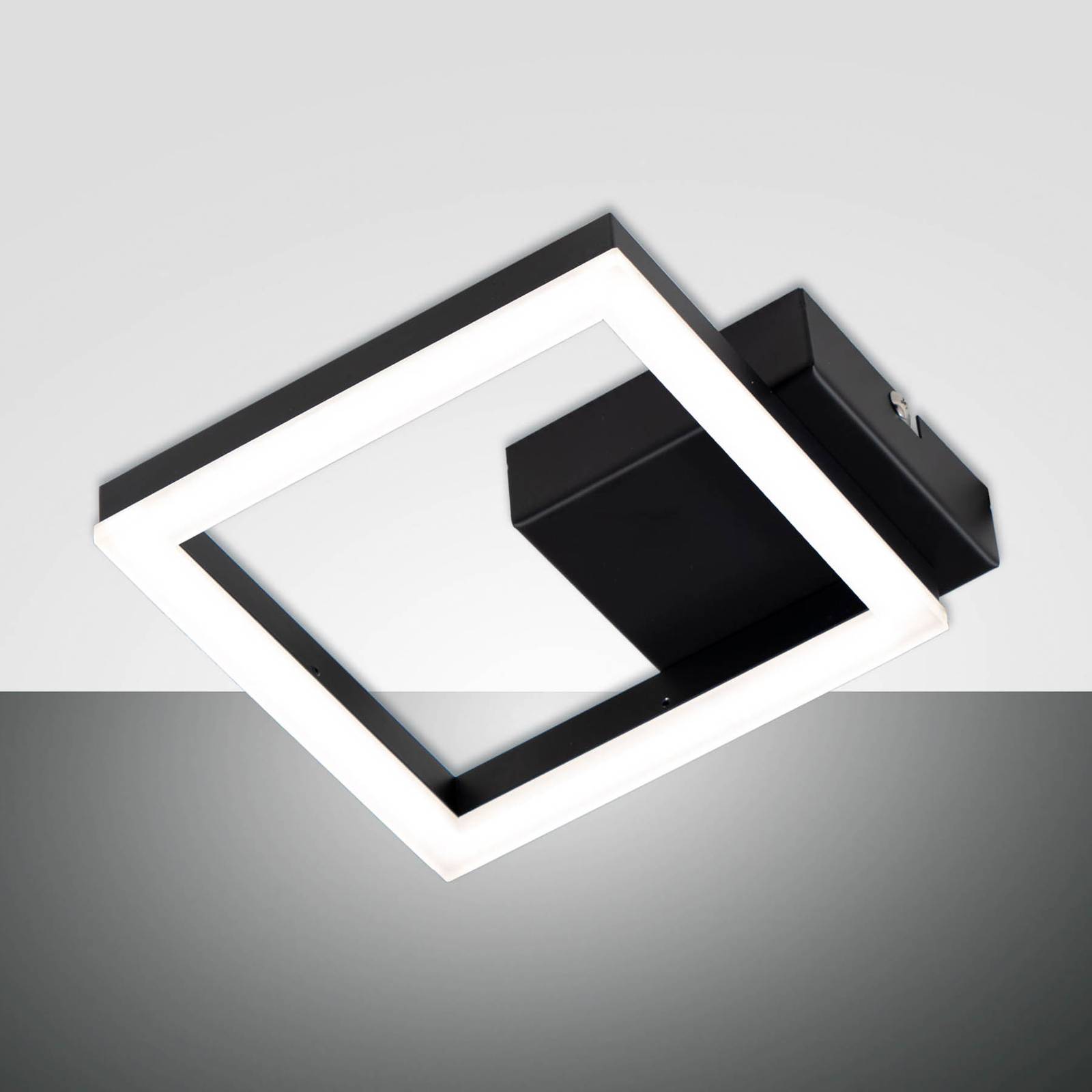 LED-Wandleuchte Bard, schwarz, 17 x 17 cm, Metall, dimmbar